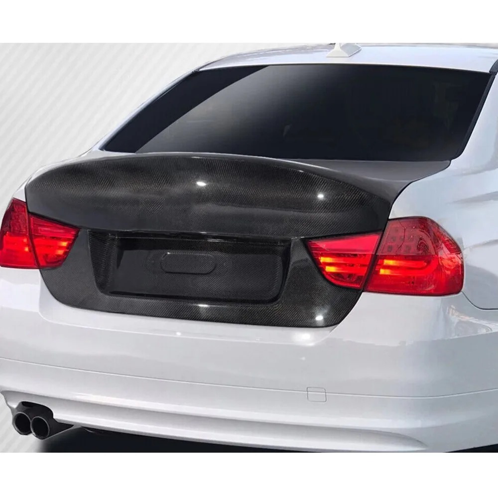 Real Carbon Fiber Rear Bumper Hood with Trunk Step Bar MBJ Style  for  3 Series E90 LCI 4-Door 2009-2013 E90 Rear Trunk